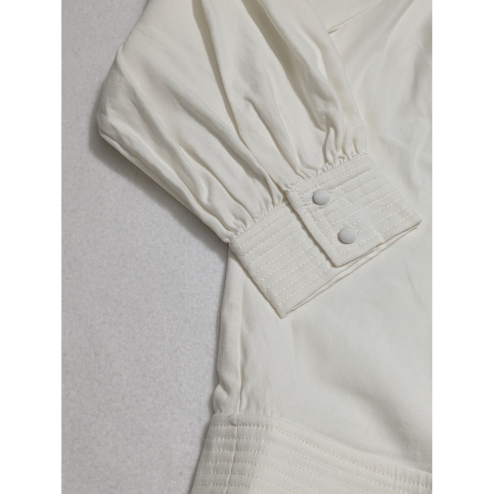Tuckernuck Top Pomander Place XS White Koa Blouse Relaxed Tunic 3/4 Sleeves - Picture 9 of 12